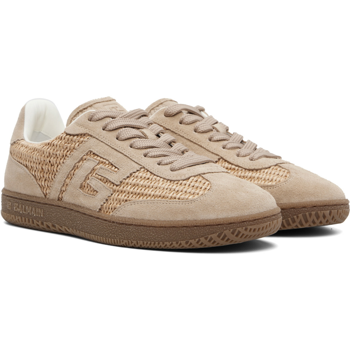 BALMAIN Beige Swan Sneakers