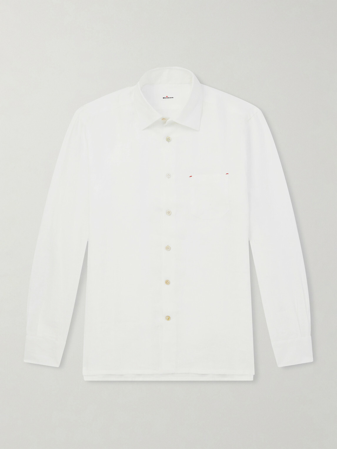 Kiton - Straight Cut Linen Shirt - White