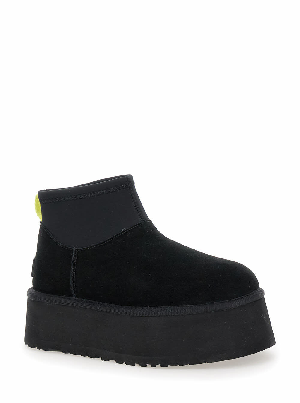 Blackugg Classic Mini Dipper Ankle Boots With Fabric Insert In Suede Woman