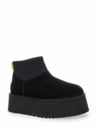Blackugg Classic Mini Dipper Ankle Boots With Fabric Insert In Suede Woman