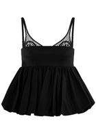 Clea Black Mimi Stretch-Cotton Peplum Top UK6 / XS