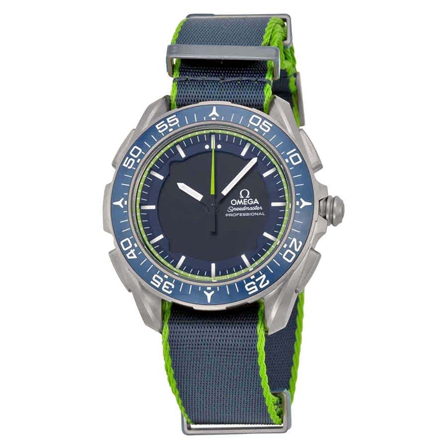 Omega Skywalker X-33 Chronograph Analog Digital Dial Blue and Green Nylon Mens Watch 31892457903001