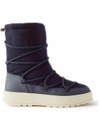 Loro Piana - Snow Wander Quilted Leather-Trimmed and Cashmere Boots - Blue