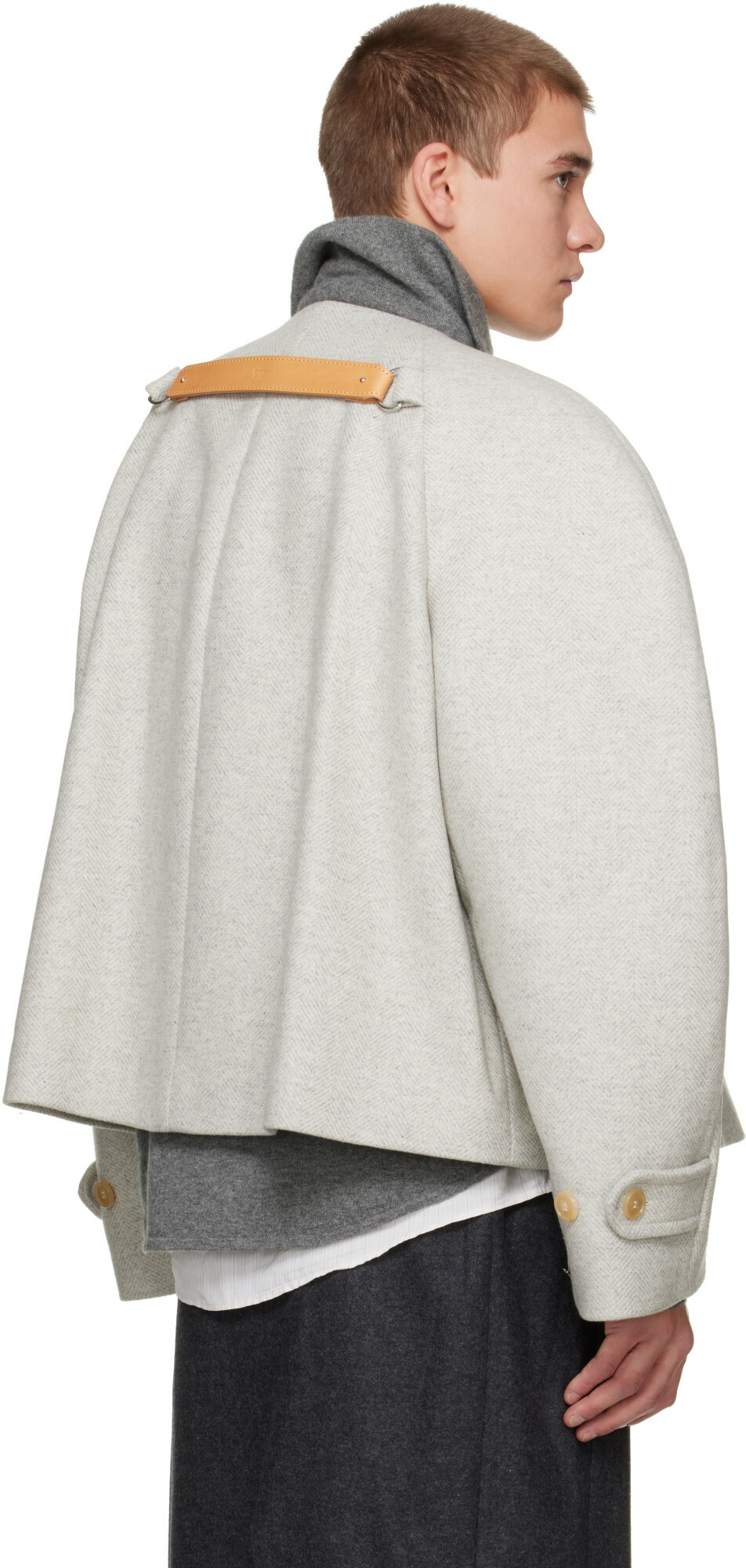 Hed Mayner Gray Herringbone Coat