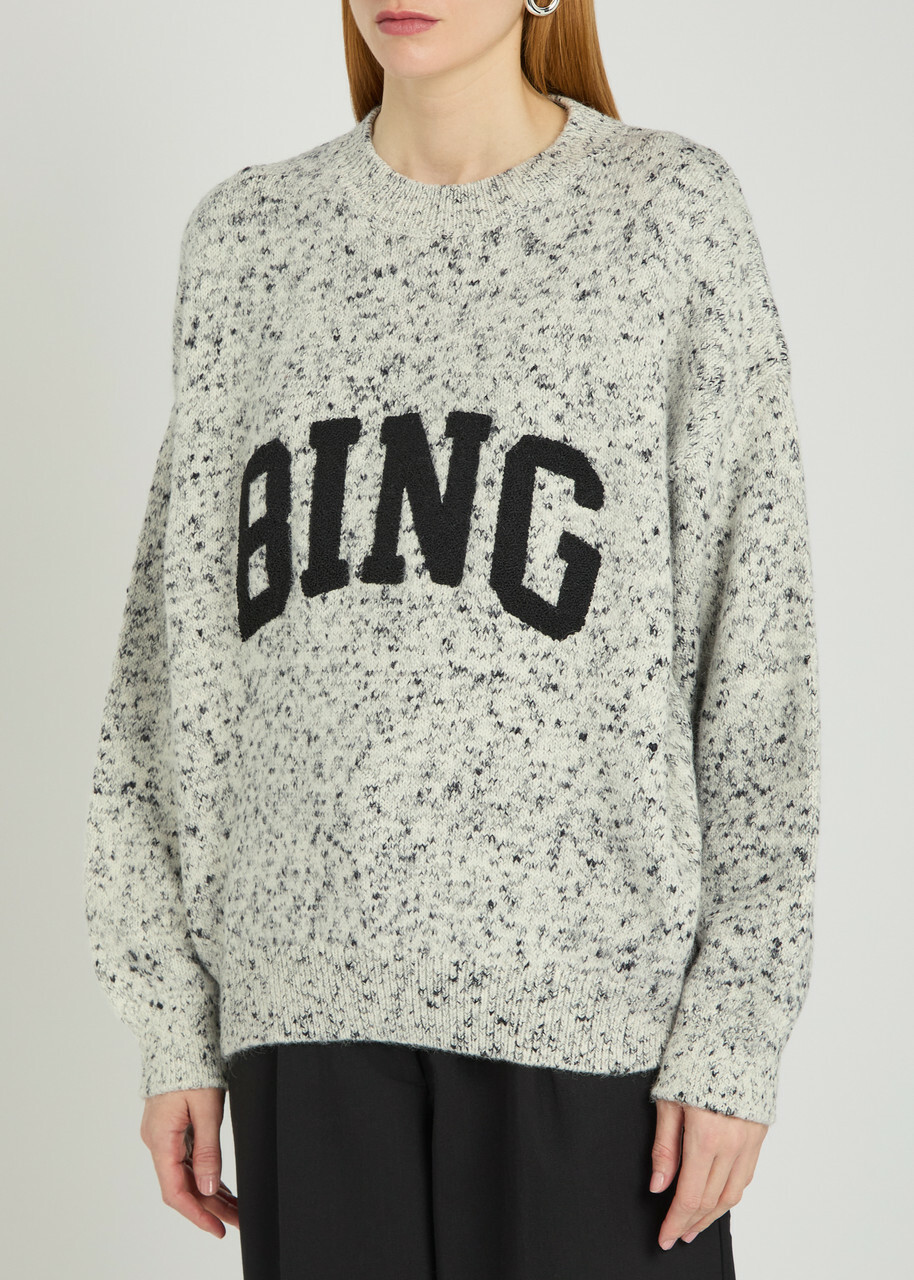 Anine Bing Sydney Logo-appliquéd Knit Jumper Multicoloured