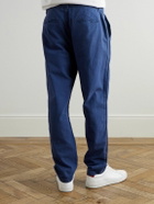 Folk - Straight-Leg Linen and Cotton-Blend Suit Trousers - Blue