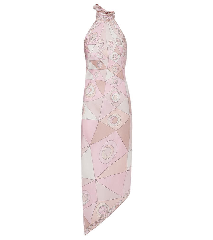 Pucci Marmo halterneck satin jersey maxi dress Emilio Pucci