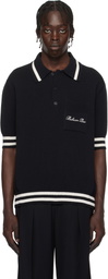 Balmain Black Cotton-Linen Polo