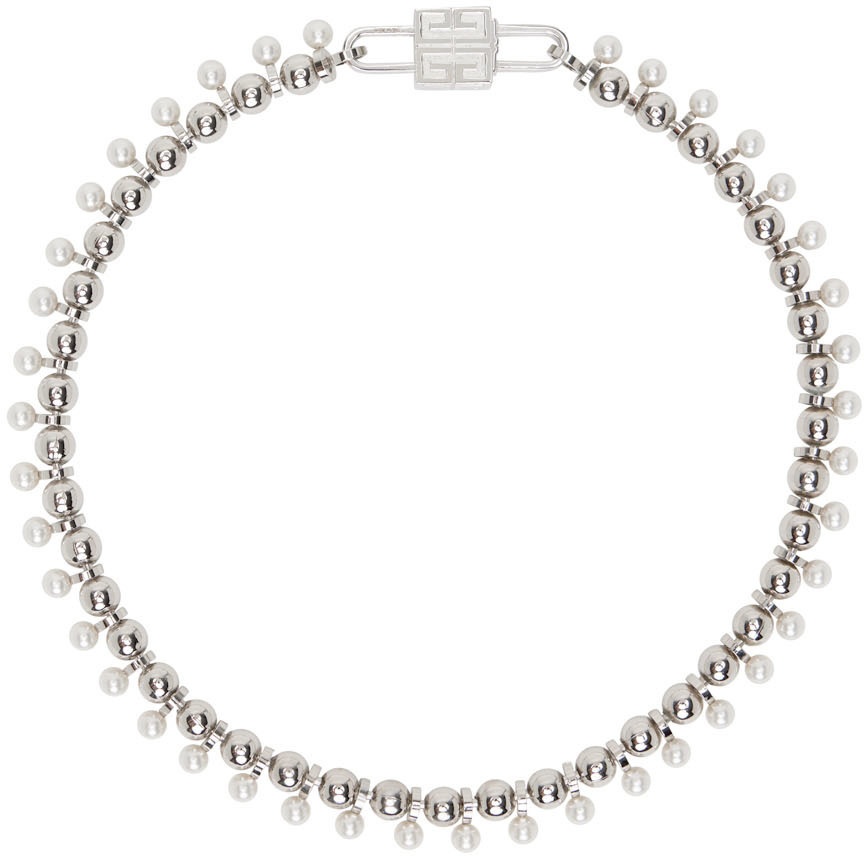 Givenchy 4G Pearl Necklace With Crystals in White | Lyst UK