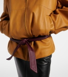 Saint Laurent Belted leather jacket