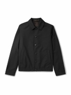Incotex - Wool and Mohair-Blend Twill Bomber Jacket - Black