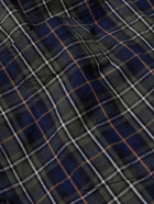Balenciaga - Oversized Button-Down Collar Logo-Print Checked Cotton-Flannel Shirt - Blue