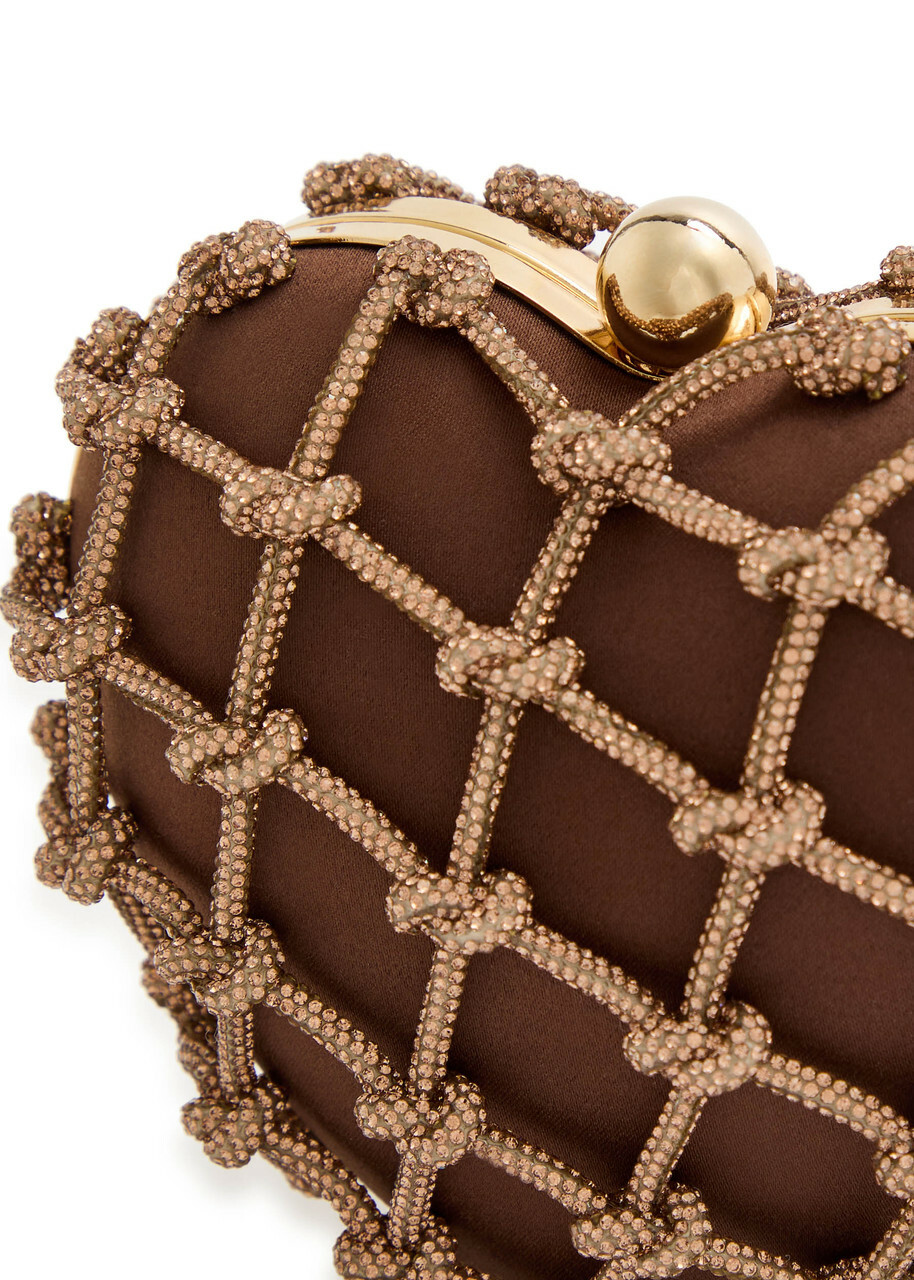 Rosantica Cupido Nodi Crystal-embellished Satin Cross-body bag - Brown - One Size