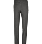 TOM FORD - Grey Birdseye Wool and Silk-Blend Flannel Suit Trousers - Gray