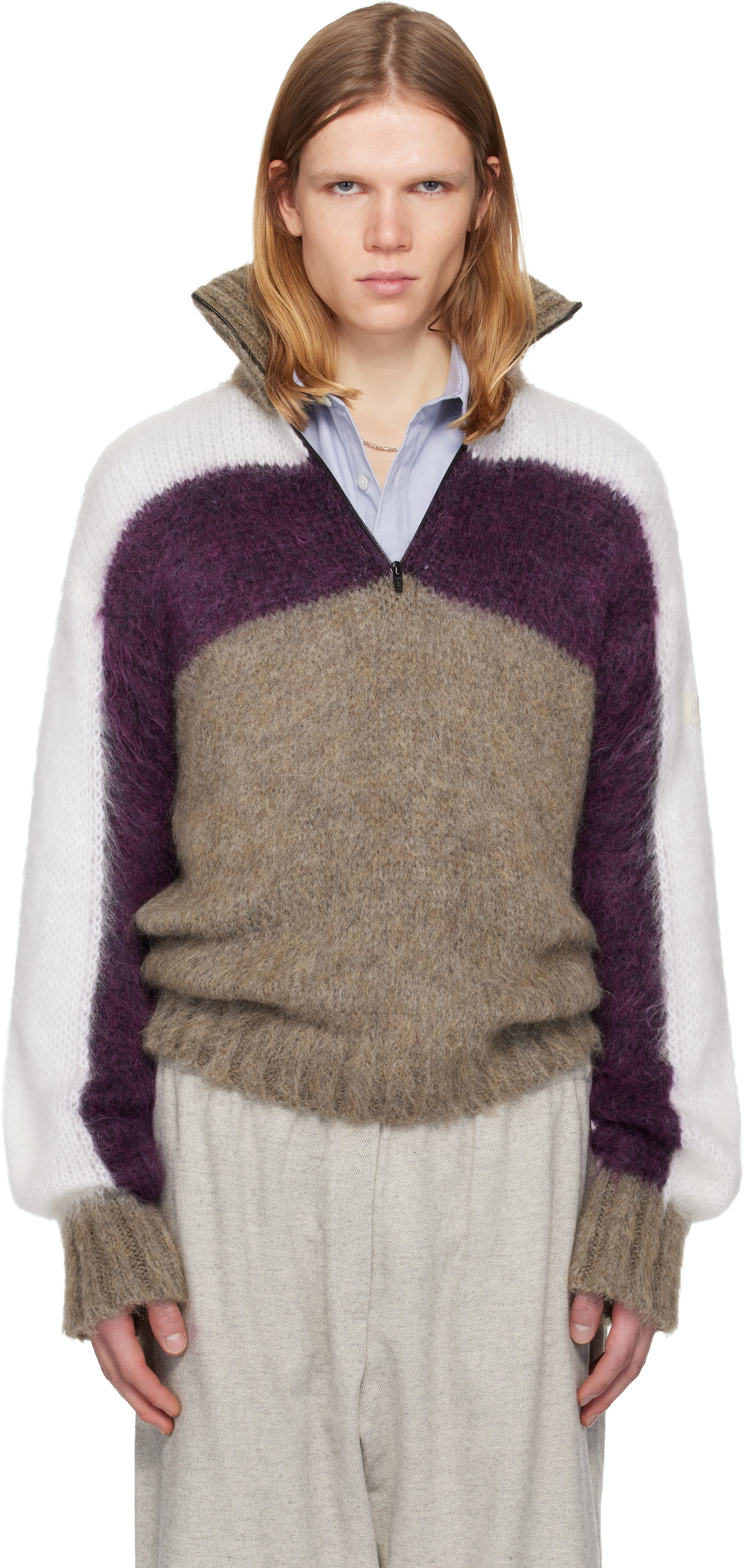 Magliano Gray & Purple Sestola Knit Sweater