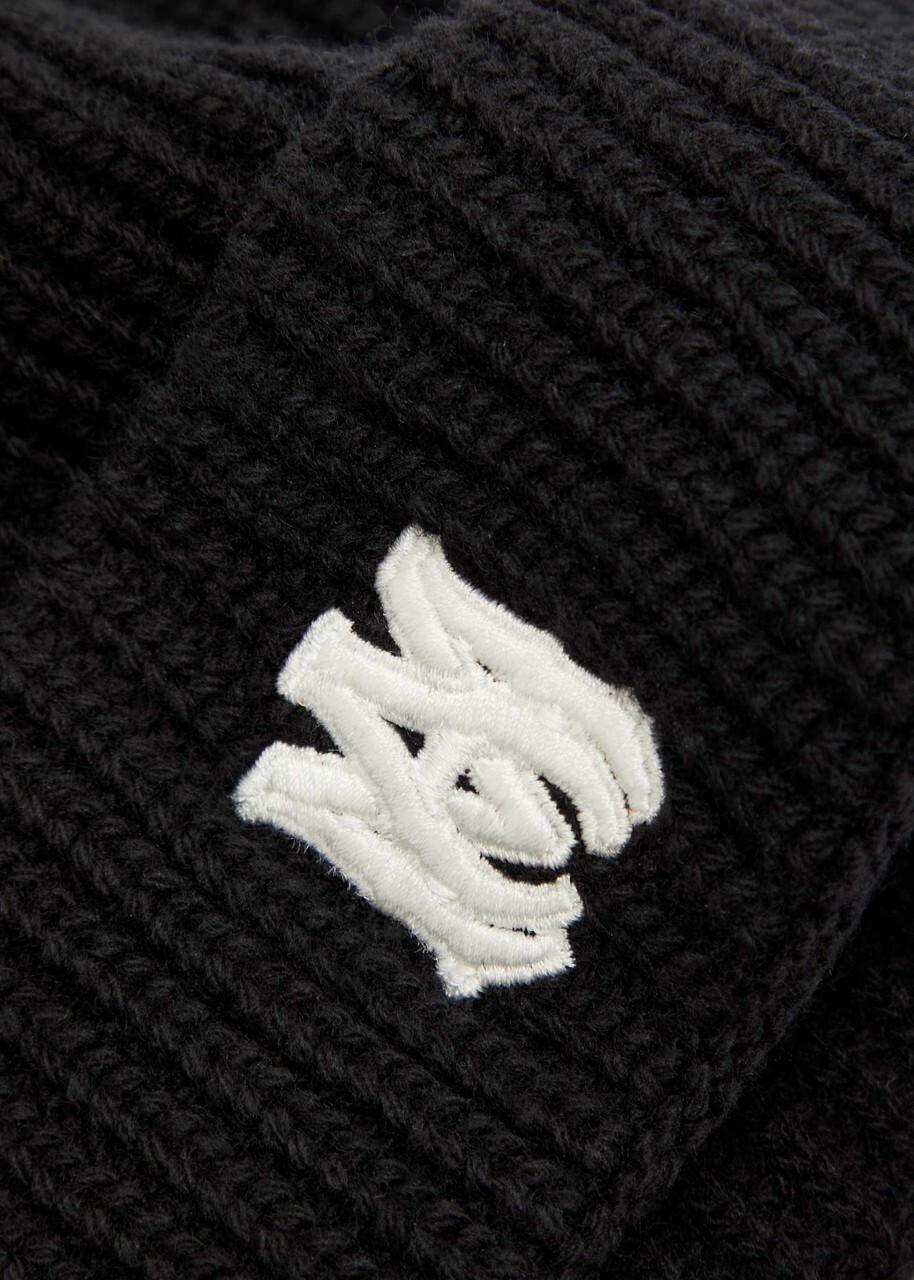 Amiri MA Logo-embroidered Wool Beanie - Black - One Size Amiri