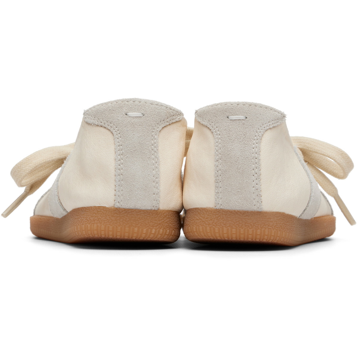 Maison Margiela Off-White & Gray Replica Soft Laced Ballerina Flats