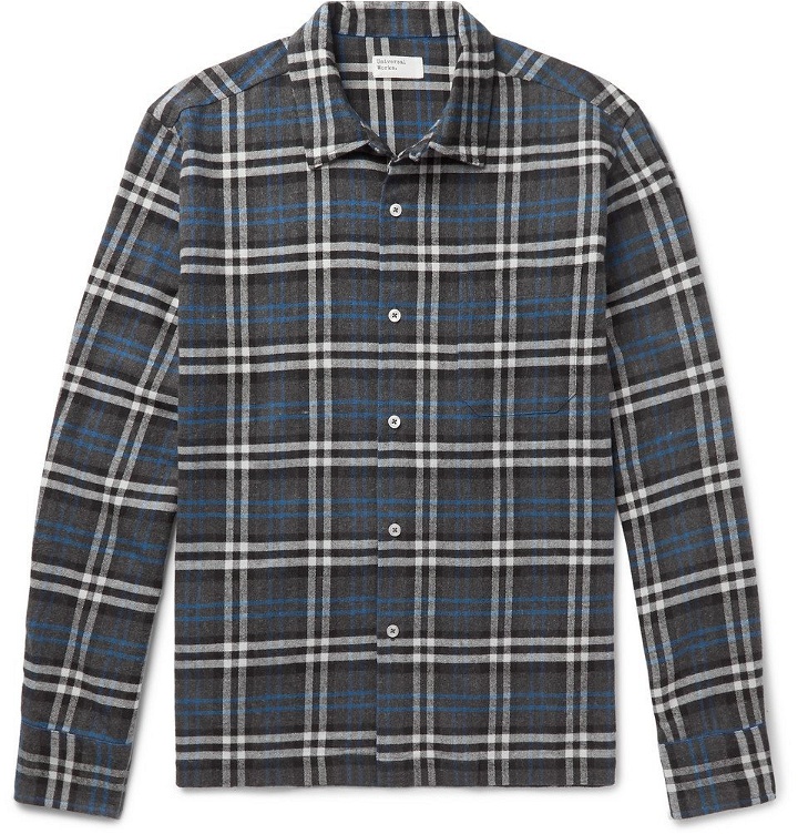 Photo: Universal Works - Checked Brushed-Cotton Shirt - Men - Charcoal