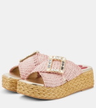Roger Vivier Espa 60 embellished raffia espadrille sandals