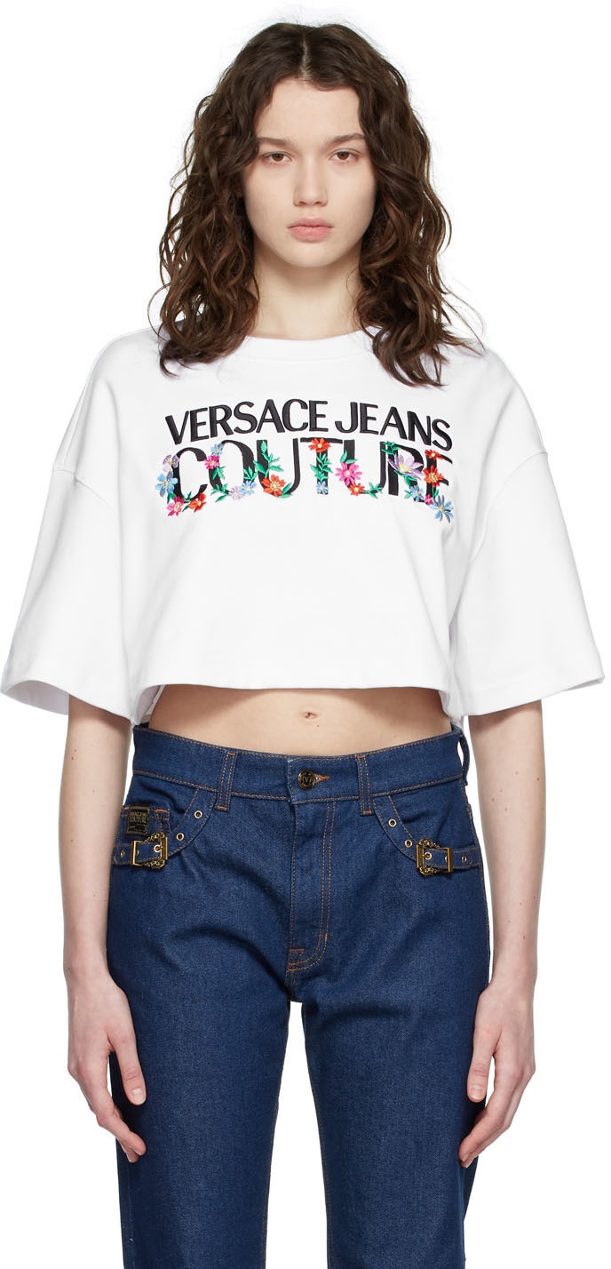 VERSACE JEANS COUTURE  White Women's Floral Shirts