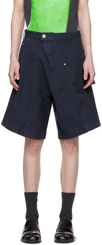 Photo: JW Anderson Navy Twisted Shorts