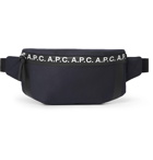 A.P.C. - Savile Logo-Print Tape-Trimmed Tech-Canvas Belt Bag - Blue