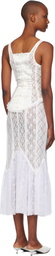 Pushbutton White Corset Point Shrring Midi Dress