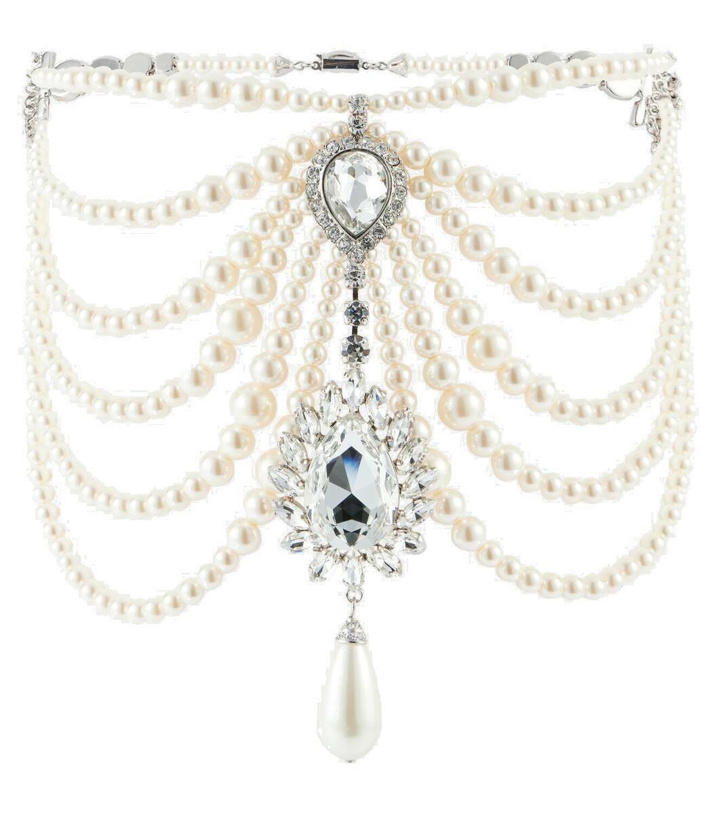 Photo: Alessandra Rich Embellished faux pearl necklace