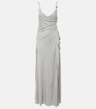 Versace Medusa draped jersey cocktail dress