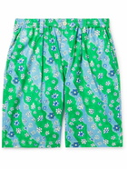 Marni - Straight-Leg Floral-Print Cotton-Poplin Shorts - Green