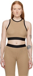 Palm Angels Taupe Cropped Tank Top
