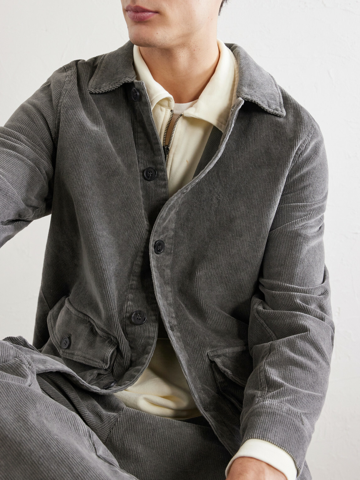 Officine Générale - Suny Stretch-Cotton Corduroy Jacket - Gray