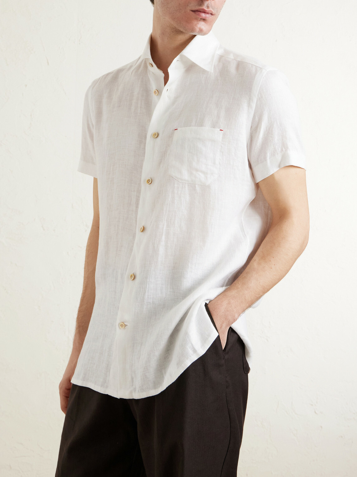 Kiton - Linen Shirt - White