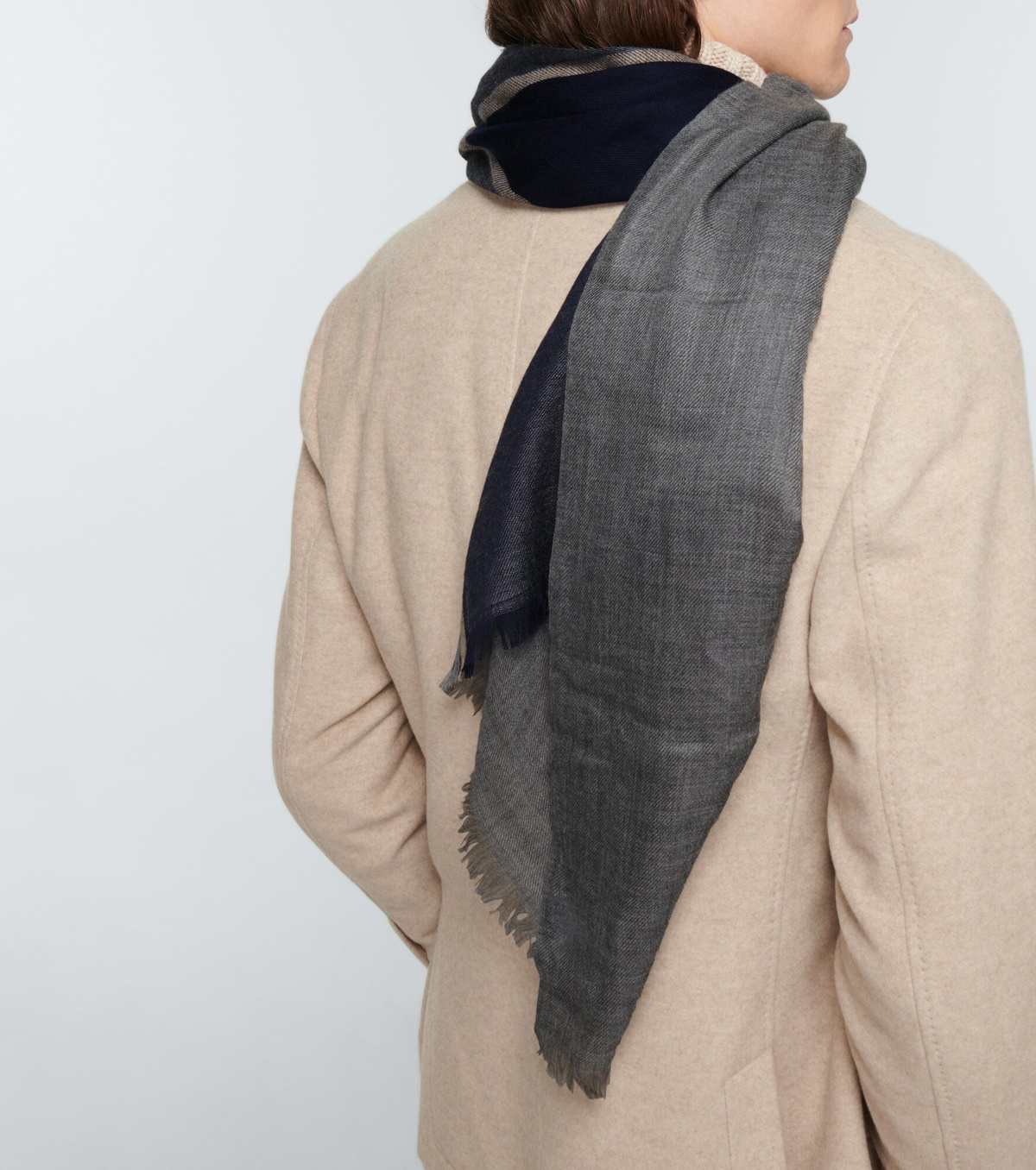 Cashmere And Silk Scarf in Brown - Brunello Cucinelli