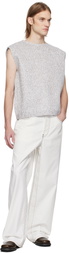 Karmuel Young Gray Crew Neck Knit Vest