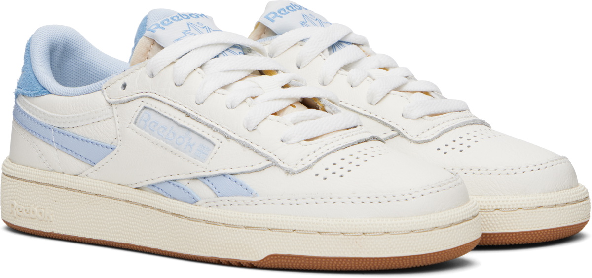 Reebok Classics Off-White & Blue Club C Revenge Vintage Sneakers