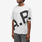 A.P.C. Men's Cory All Over Logo T-Shirt in Heather Grey