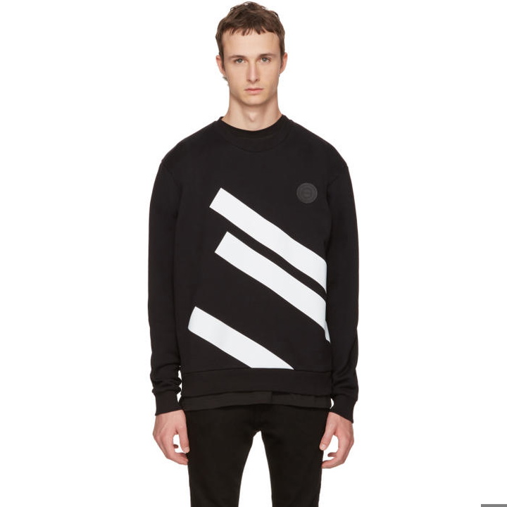 Photo: Versus Black Diagonal Bands Sweatshirt