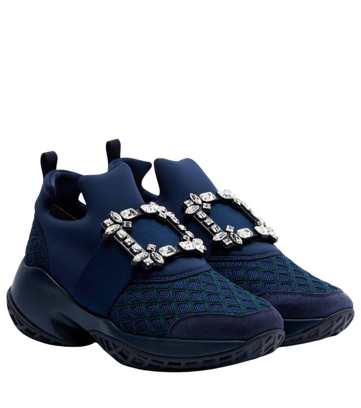 Photo: Roger Vivier Viv' Run suede-trimmed slip-on sneakers