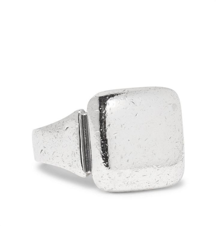 Photo: Bottega Veneta - Textured Sterling Silver Ring - Silver