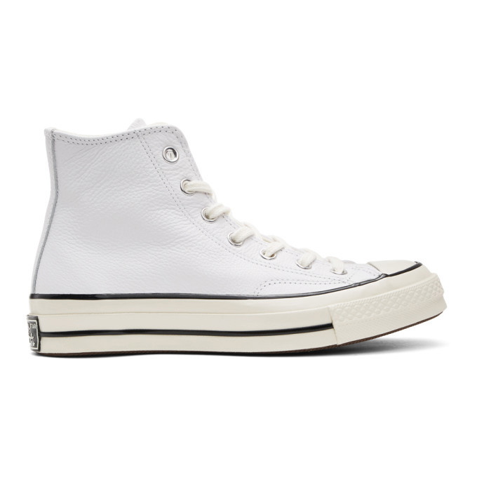 Photo: Converse White Leather Chuck 70 High Sneakers