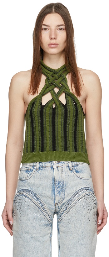 Photo: Y/Project Green Knit Braided Neck Tank Top