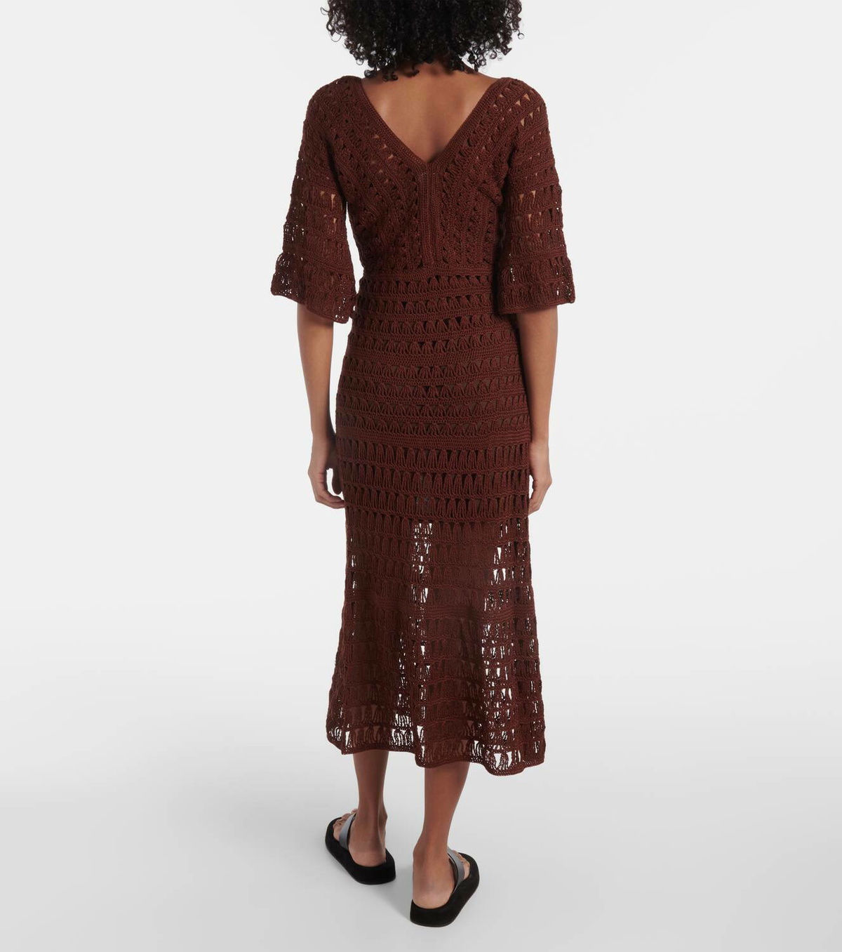 Anna Kosturova Marissa cotton crochet midi dress