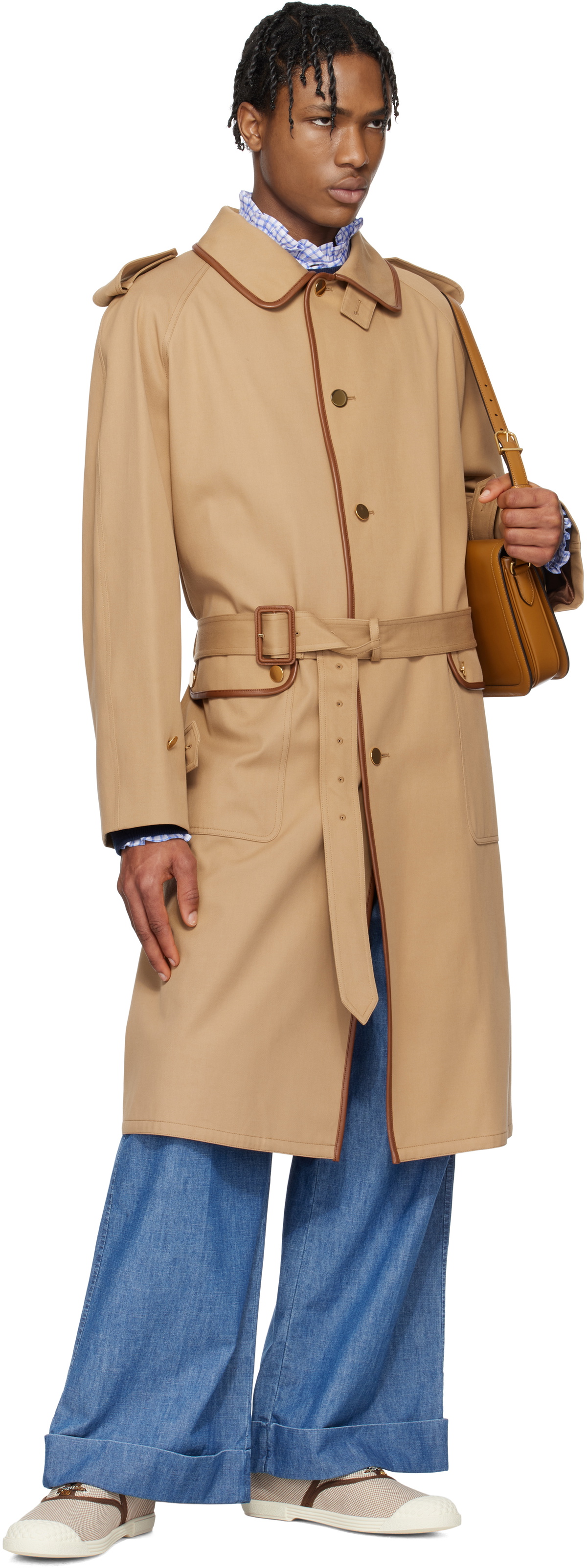Valentino Tan Belted Trench Coat