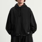 Anglan Men's Double Valley Tuck Sweat Hoodie in Black