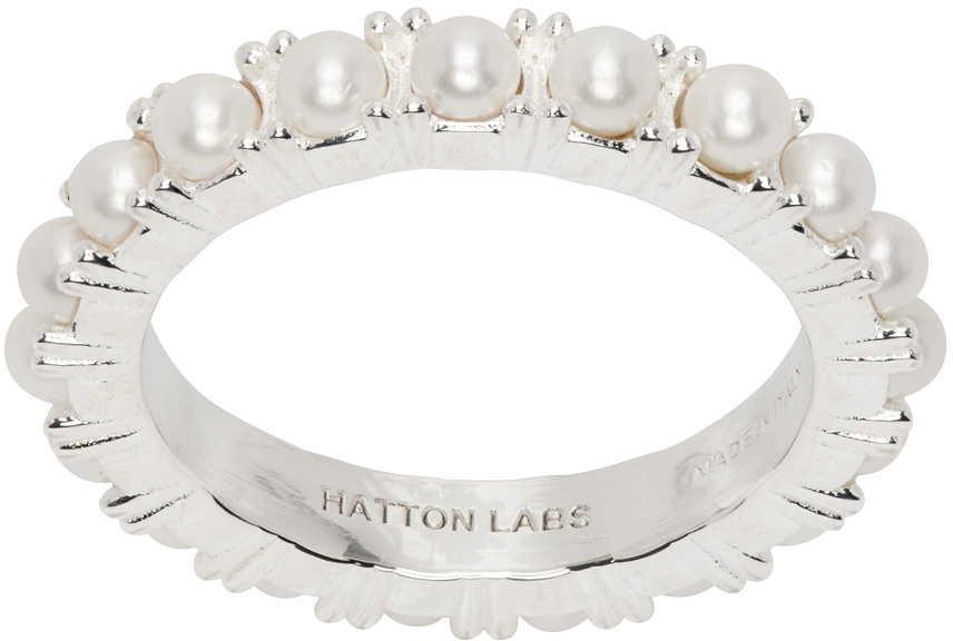Hatton Labs Silver & Pearl Eternity Ring