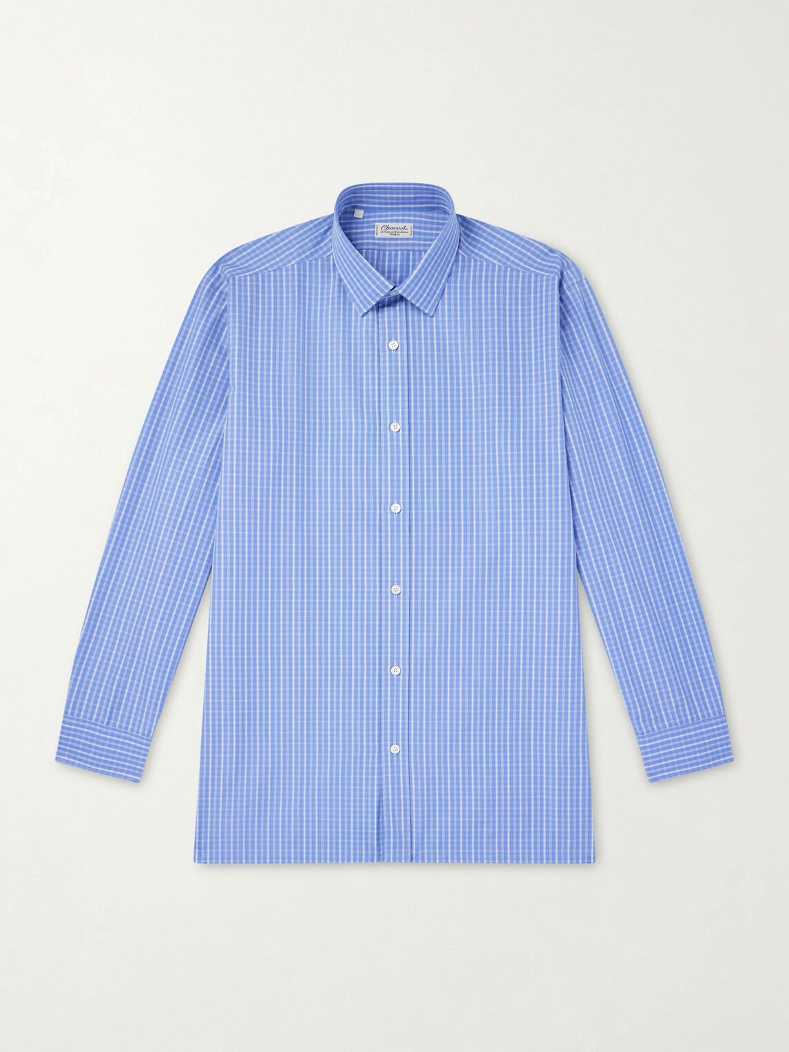 Charvet - Checked Cotton-Poplin Shirt - Blue