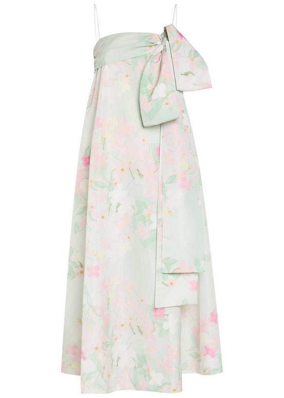 Photo: Bernadette Bailey bow Floral-print Shell Midi Dress Mint