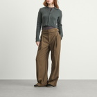 Auralee Women's Crop Knit Shirt Cardigan in Grey