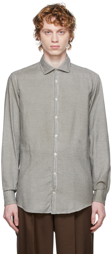 Photo: Massimo Alba Off-White & Black Flannel Check Canary Shirt